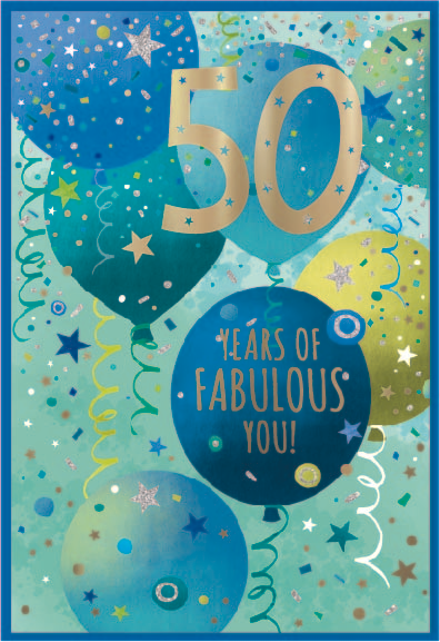Simon Elvin 6 Pack Cards C50 Birthday Age 50