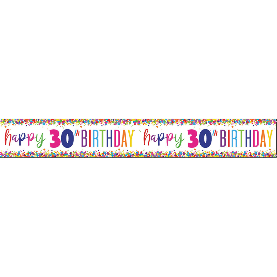 Unique Banner Bright Confetti Age 30 9ft