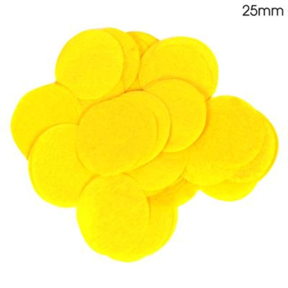 Confetti Round Bio-Degradable 25mm 100g Yellow