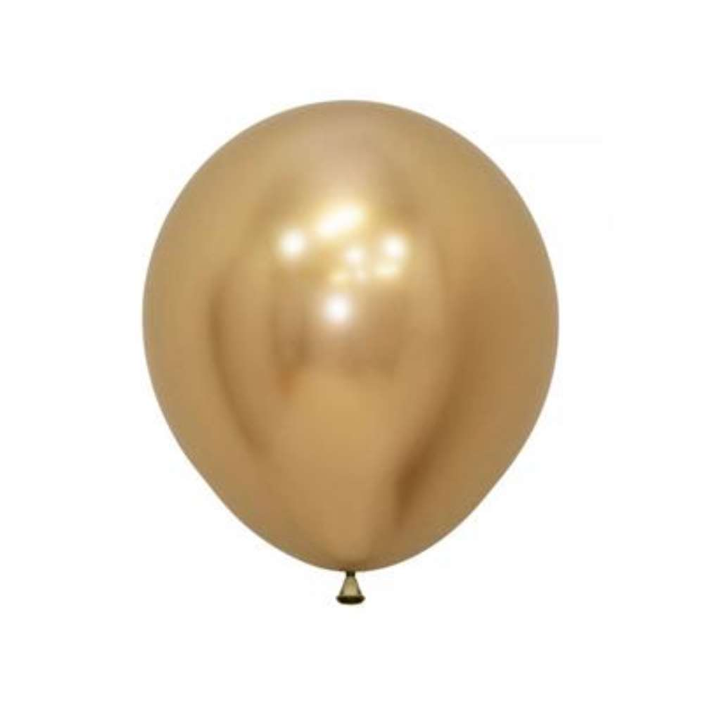 Sempertex Reflex Gold 18-inch latex balloons for decoration, 15-pack, vibrant shiny gold balloons for celebrations.