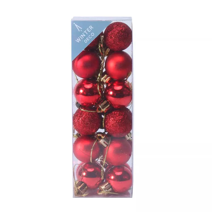 Shatterproof Baubles Burgundy 3cm 24 Pack