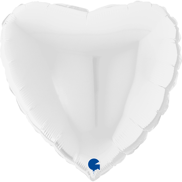 Grabo Foil Balloon White Heart 22"