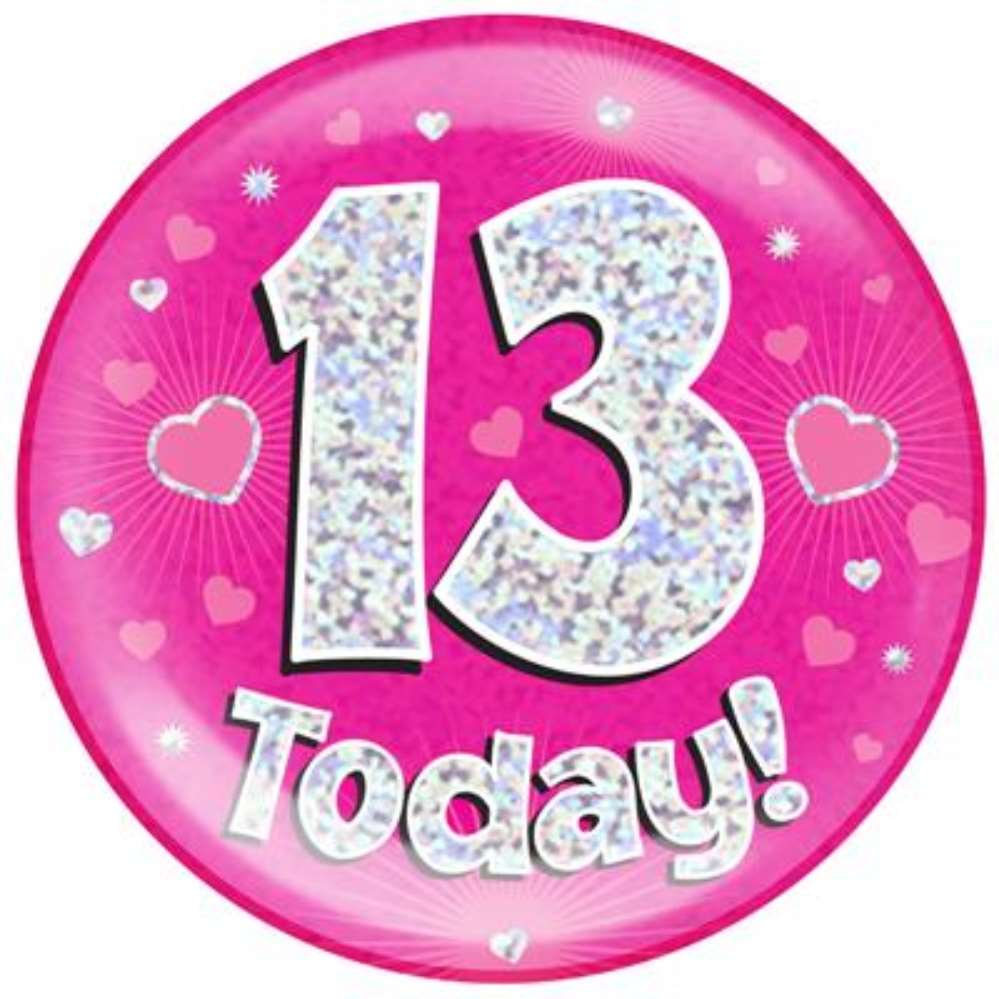 Oaktree Badge 13 Today Pink Jumbo 6