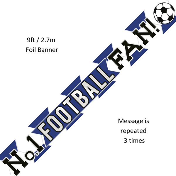 Sensations Banner No.1 Football Fan Blue 9ft