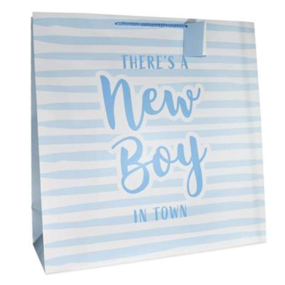 Gift Bag New Boy In Town Giant Square 6pk