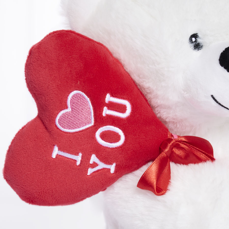 Tiger Feet Soft Toy Bear With Lolly White 25cm