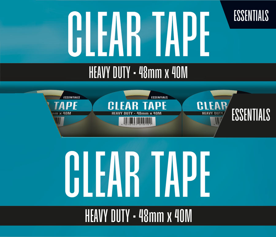 Essentials Tape Heavy Duty Clear 48mm x 40m