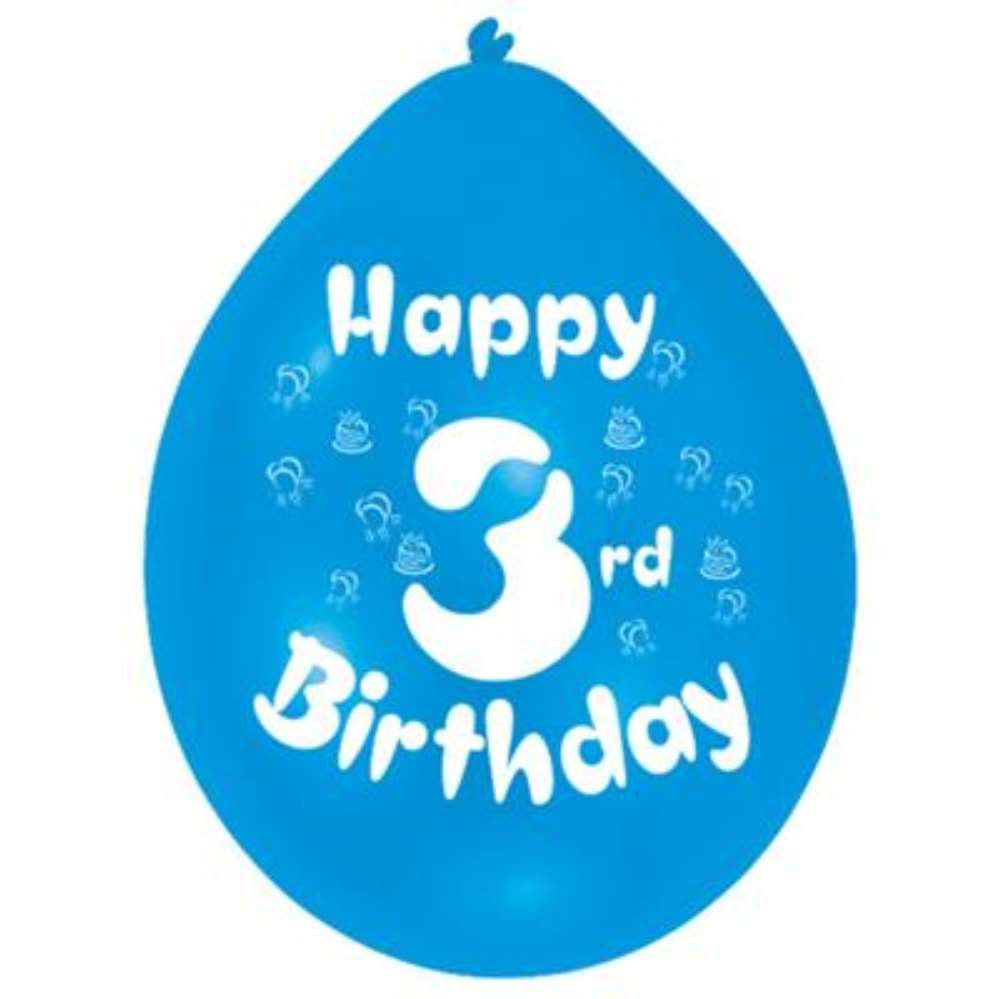 Amscan 10 Pack Printed Latex Balloons Age 3 9