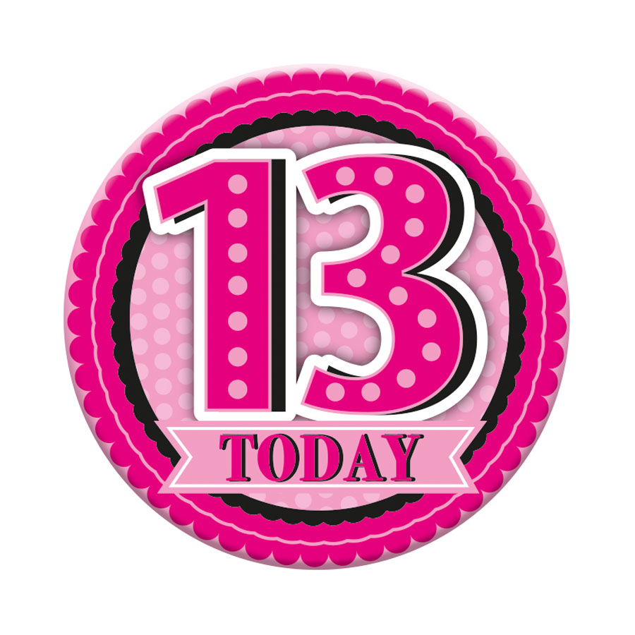 Small Badges Age 13 Female 6pk