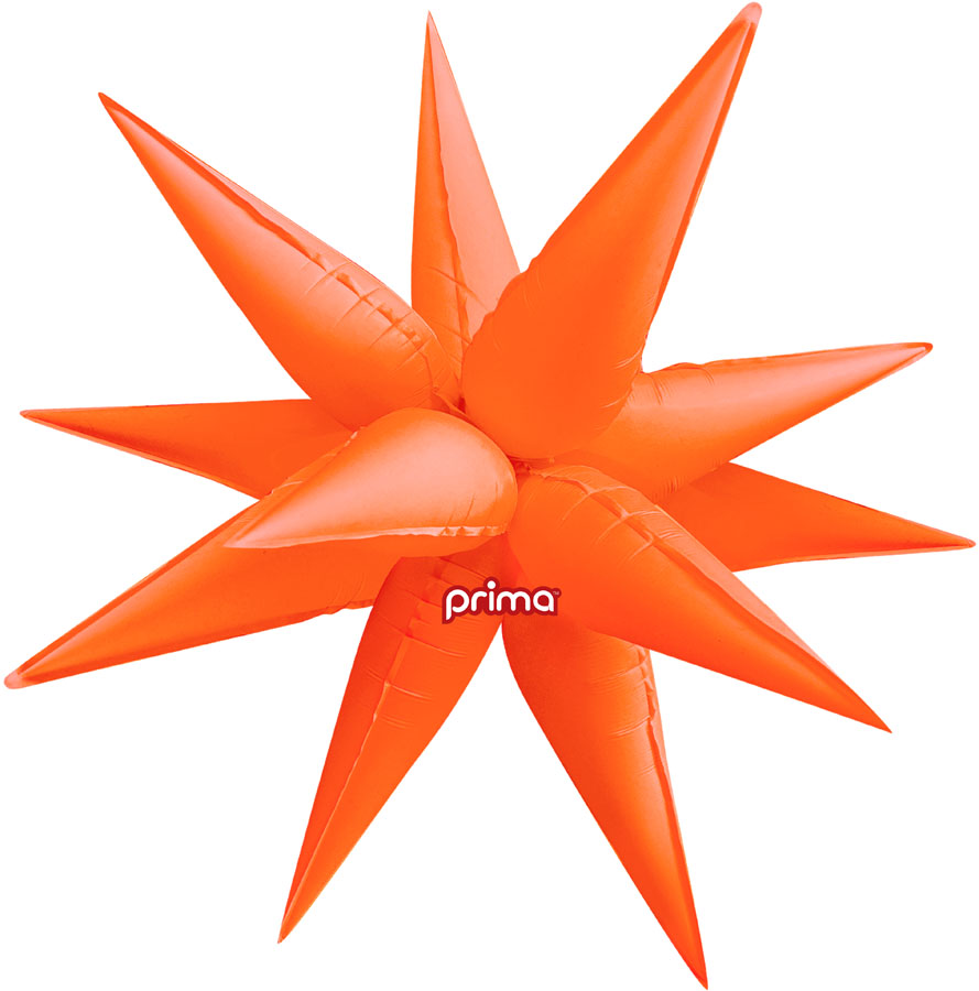 Prima Foil Balloon Electric Orange Starburst 26"