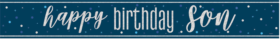 Unique Banner Blue Glitz Happy Birthday Son 9ft