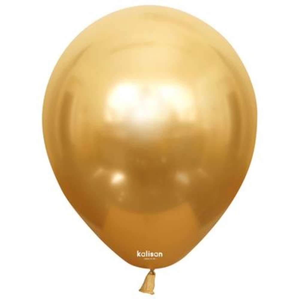 Kalisan Mirror Gold 12" Latex Balloons 50pk