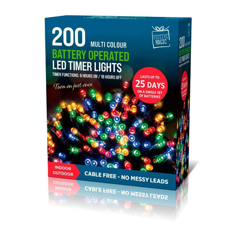 LED Lights Timer Multi 200pk
