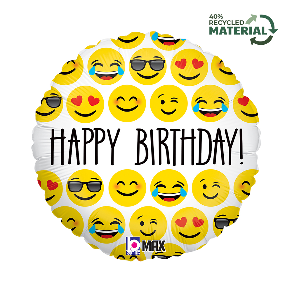 Grabo Foil Balloon Emoji Birthday 18"
