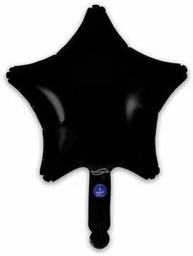 Oaktree 5 Pack Foil Balloon Black Star 9