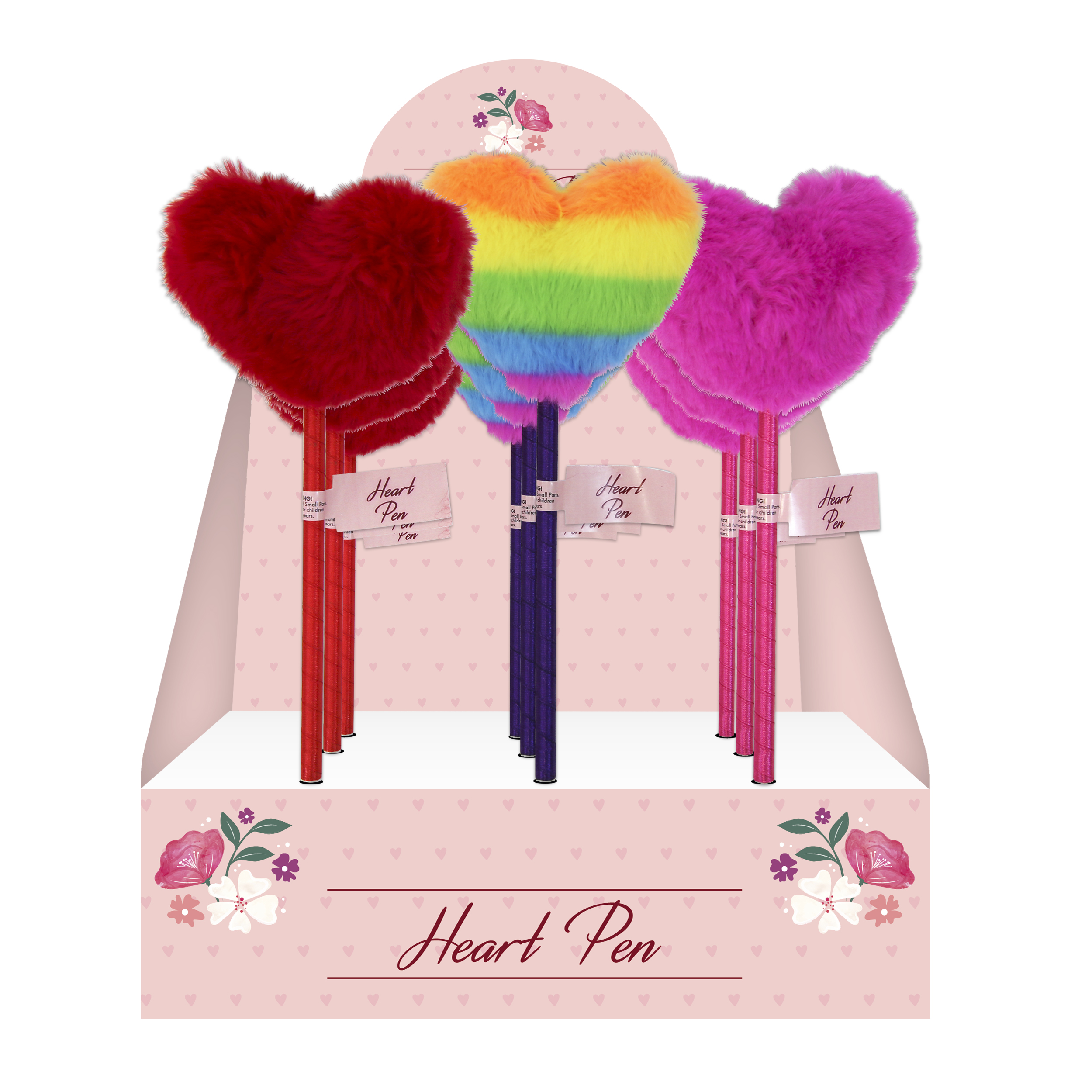 Eurowrap 12 Pack Pen Fluffy Love Heart
