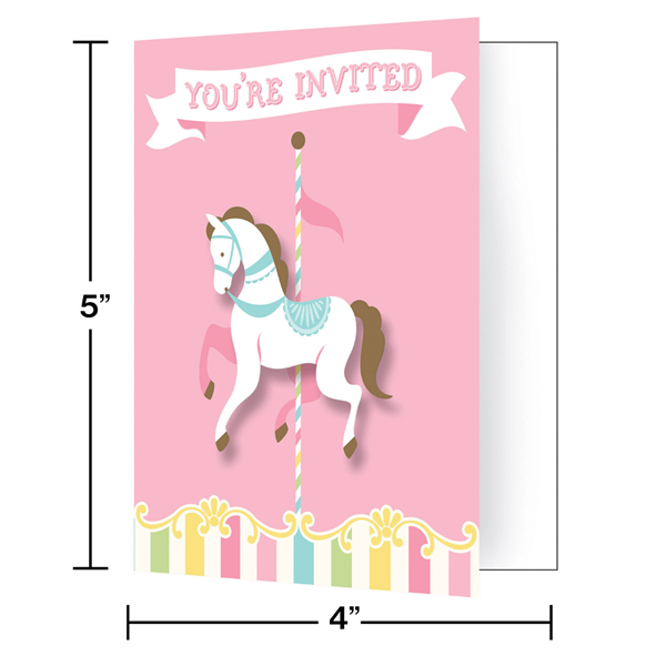 Carousel Invitations With Envelopes 8pk