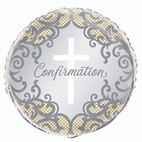 Unique Confirmation Gold & Silver 18" Foil Balloon