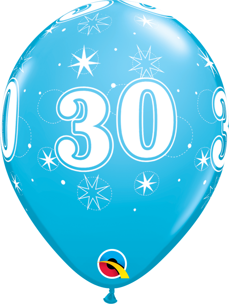 Qualatex Age 30 Robin's Egg 11" Latex 25pk