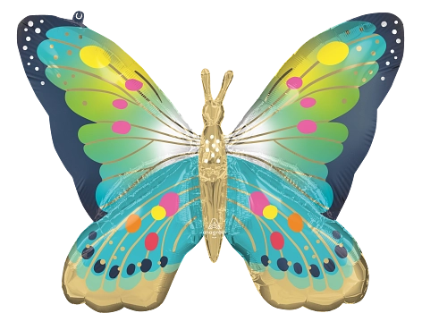 Anagram Foil Balloon Satin Blue Butterfly 30