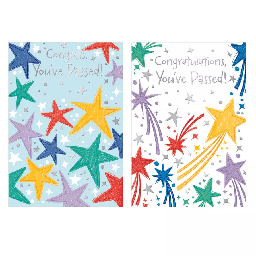Poppyhill C50 congratulations cards featuring "You've Passed" message, 12-pack of greeting cards for celebrating success