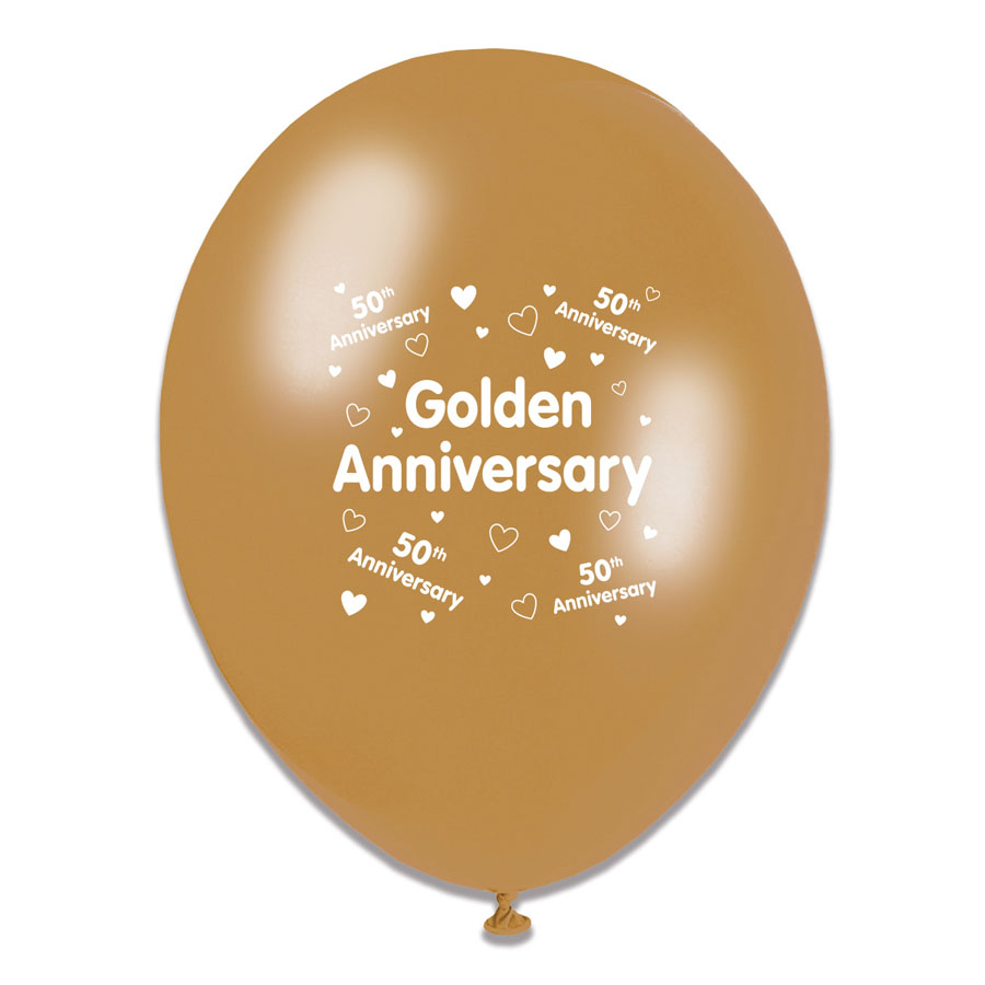 6 x 8pk Latex Balloons Your Golden Anniversary