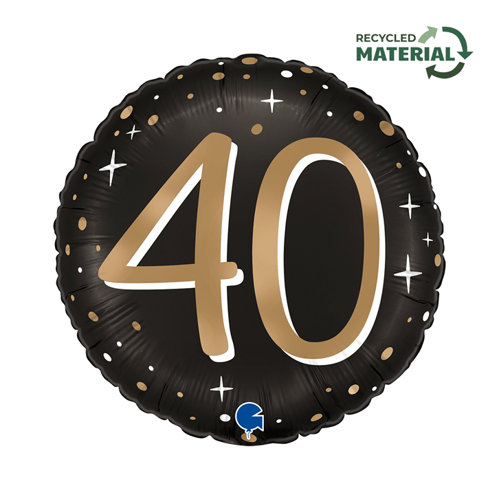 Grabo Age 40 Black & Gold 18" Foil Balloon