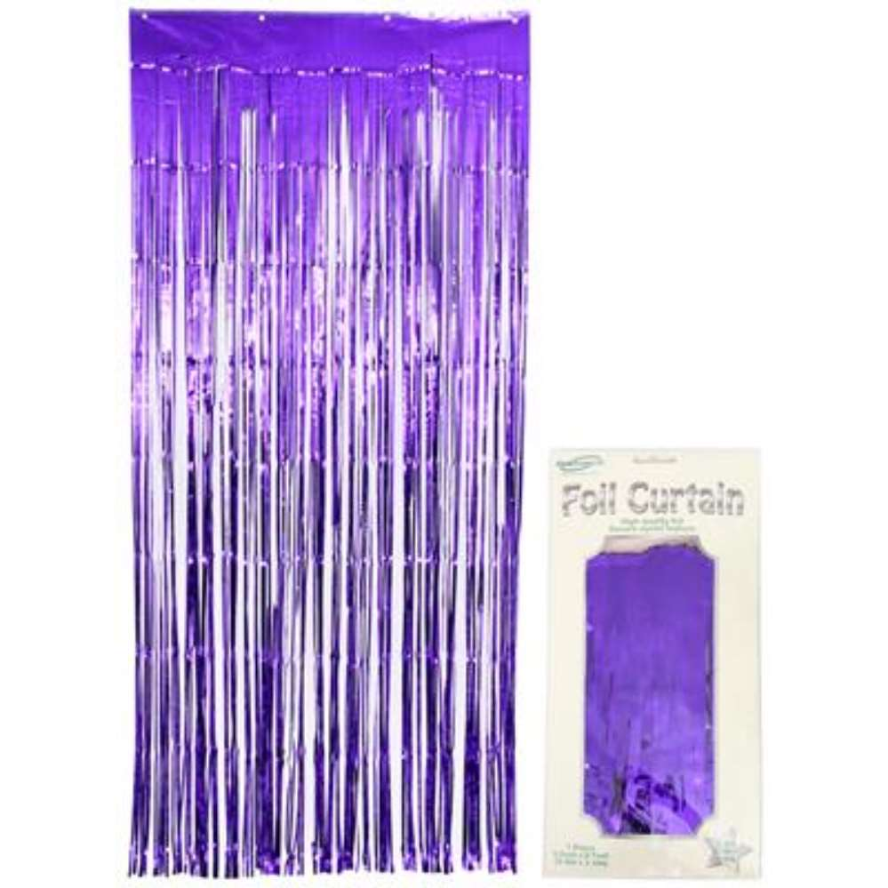 Door Curtain Foil 90cm x 2.4m Metallic Purple