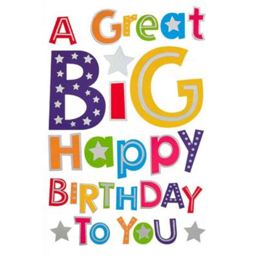 Six Simon Elvin birthday cards from the C50 Everyday Birthday pack, featuring colorful designs and greeting messages.