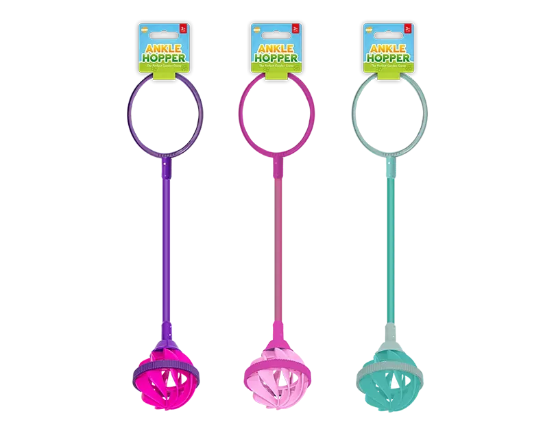 Colorful Ankle Hopper toy by Gem Imports, designed for kids to bounce and play with, featuring a vibrant, multicolored surface.