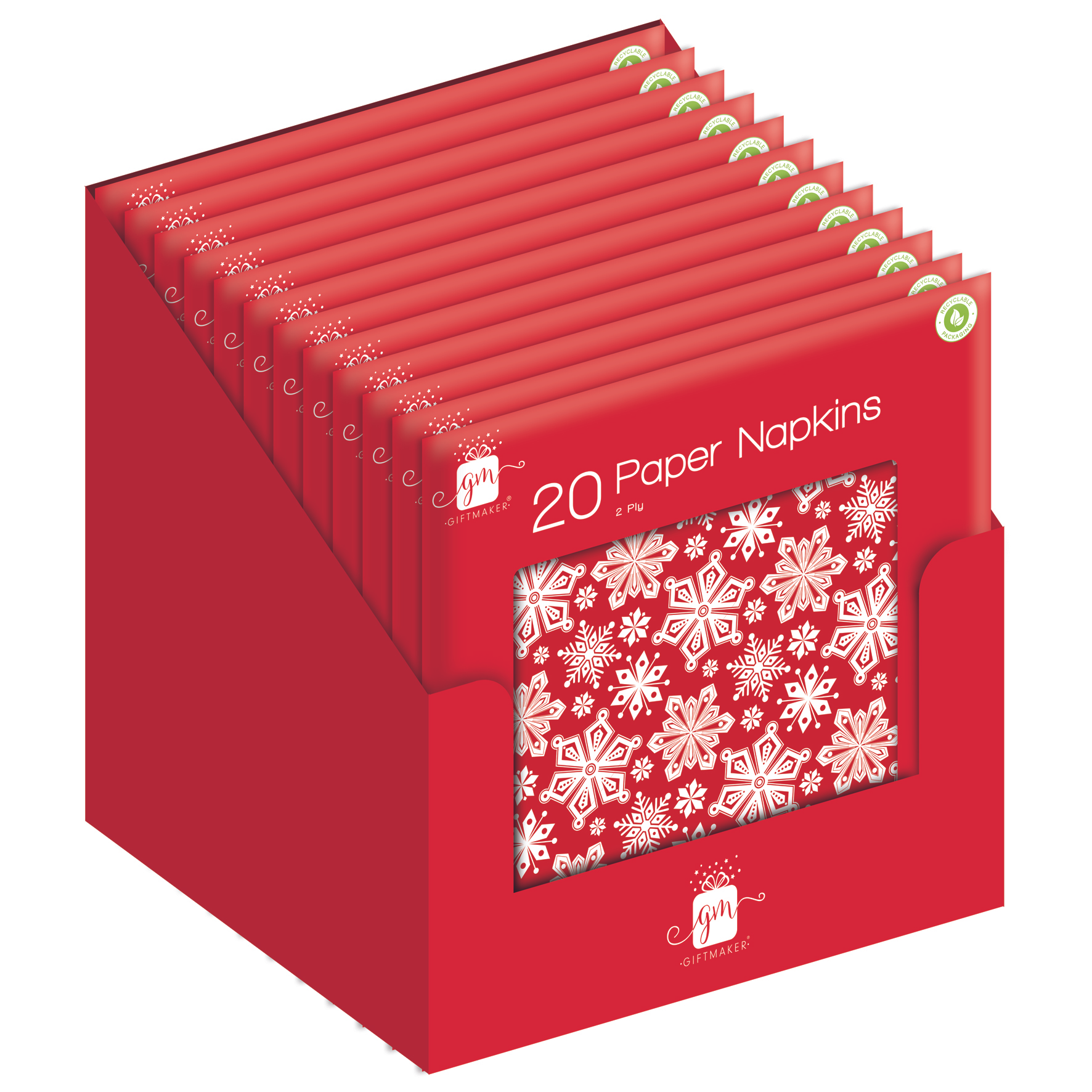 Napkins Christmas Snowflakes 33cm 20pk