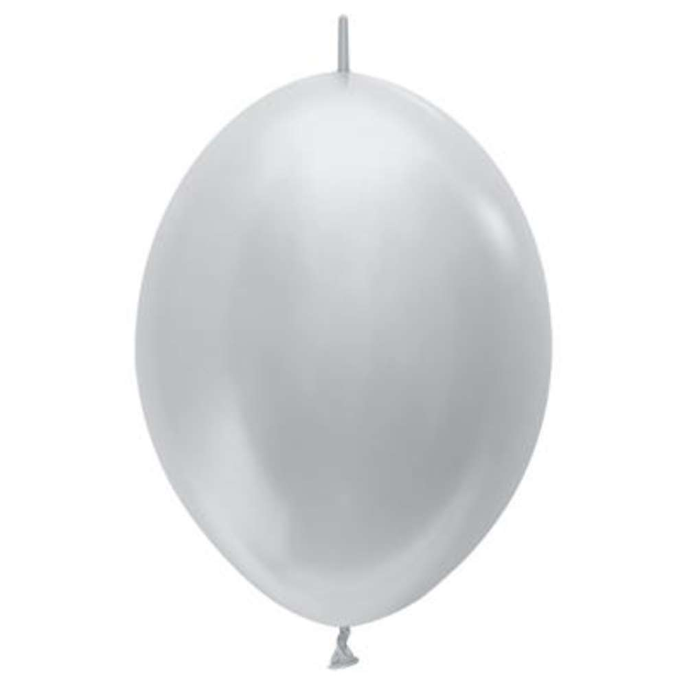 Sempertex Satin Silver 12" Link-o-Loon 50pk