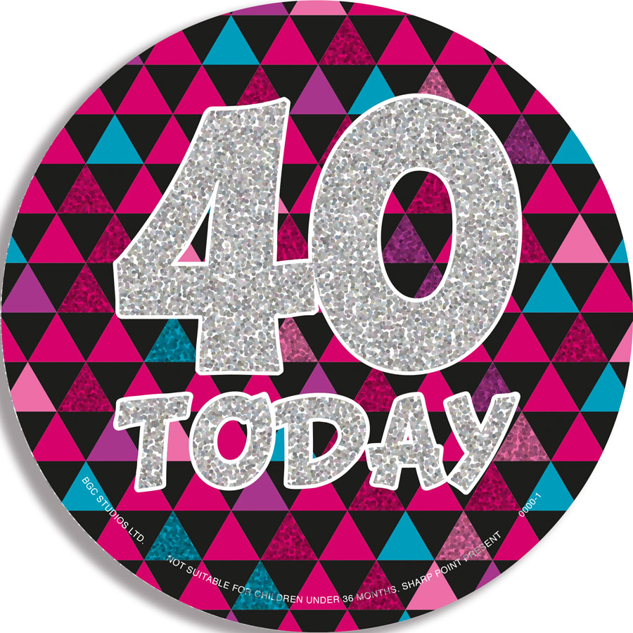 Big Badges Age 40 Female 6pk