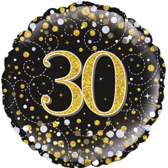 Oaktree Sparkling Fizz Age 30 Black 18" Foil