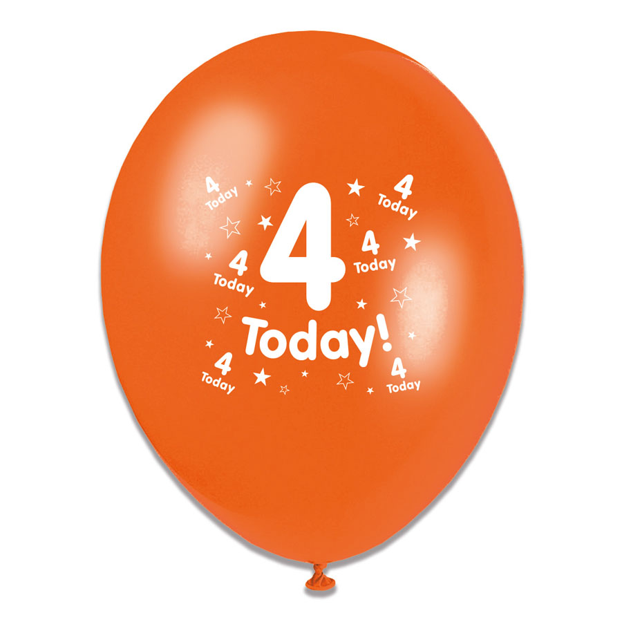Tiger Feet Age 4 Birthday 10" Balloons 6x8pk