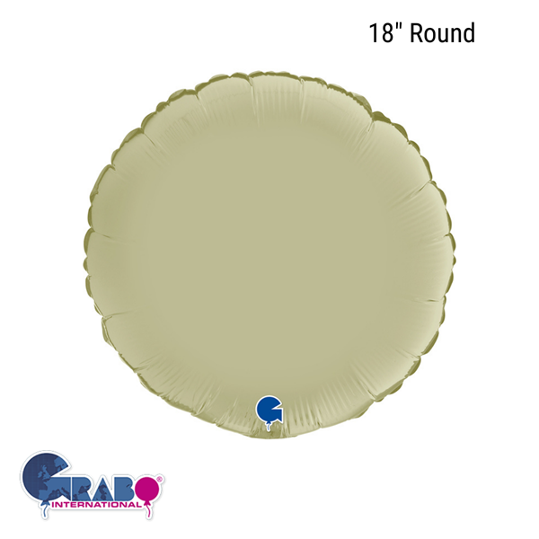 Grabo Foil Balloon Satin Olive Green Round 18"
