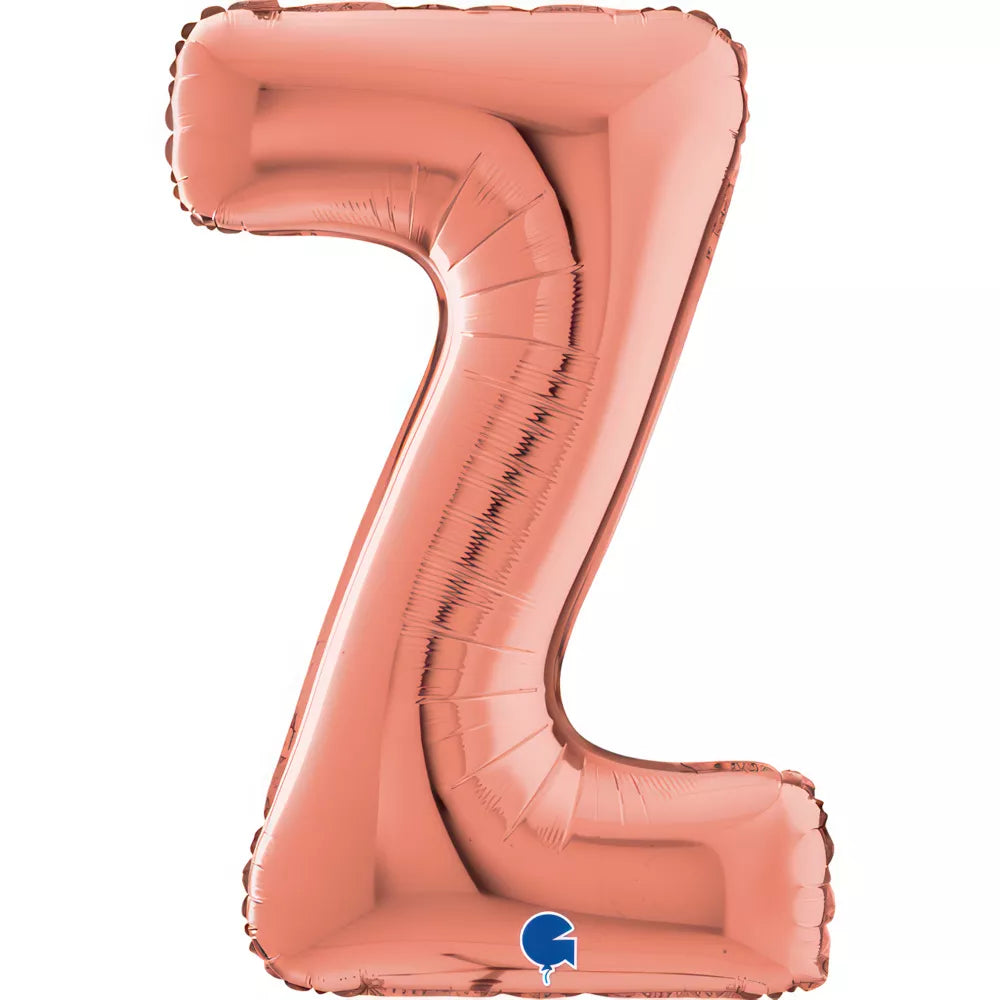 Grabo rose gold foil balloon in 26-inch letter Z shape, suitable for celebrations and party decor.