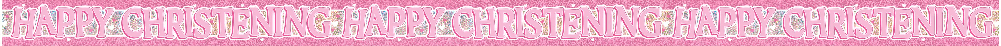 Unique Foil Banner Christening Pink 12ft