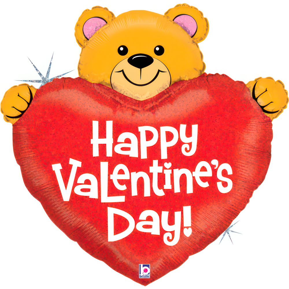 Grabo Foil Balloon Big Heart Valentine Bear 30"