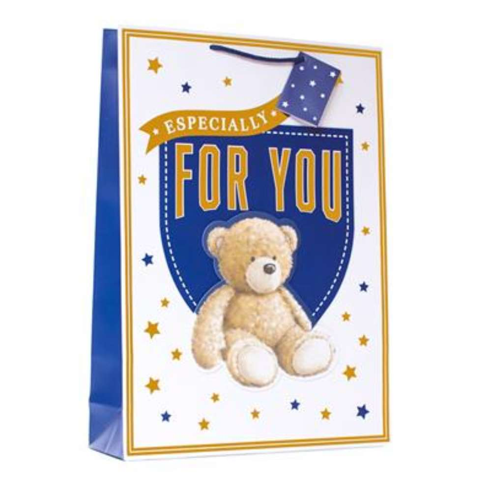 6pk Giftbags Medium Portrait Bear With Text