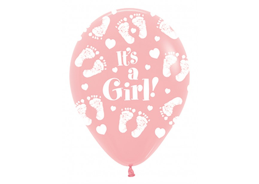 Sempertex It's A Girl Footprint 12" Latex 25pk