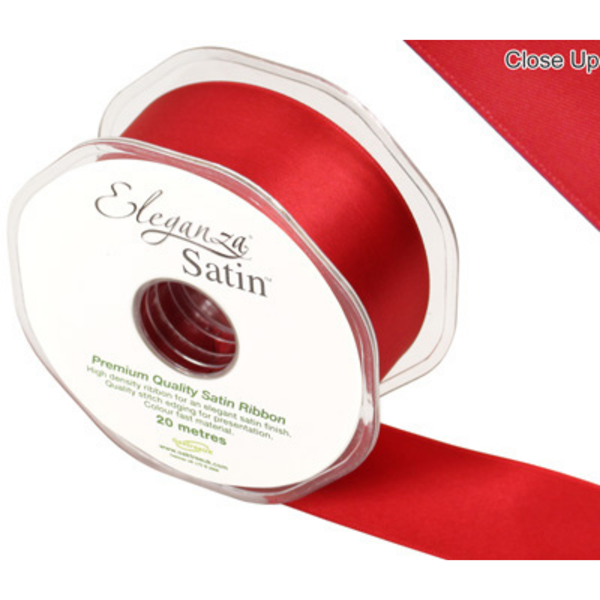 Eleganza Ribbon Double Faced Satin Red 38mm x 20M