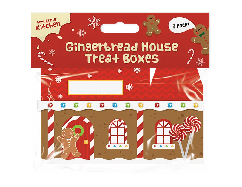Gem Imports 3 Pack Treat Boxes Gingerbread House