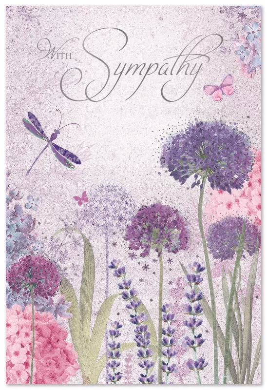 Set of six Simon Elvin C50 Sympathy cards with elegant designs for expressing condolences and support.