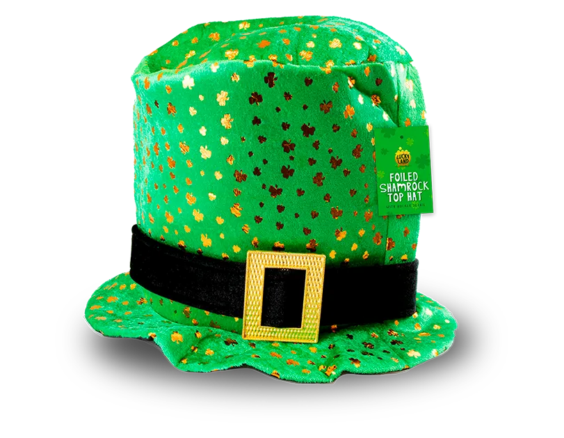 Gem Imports Top Hat Foiled Shamrock