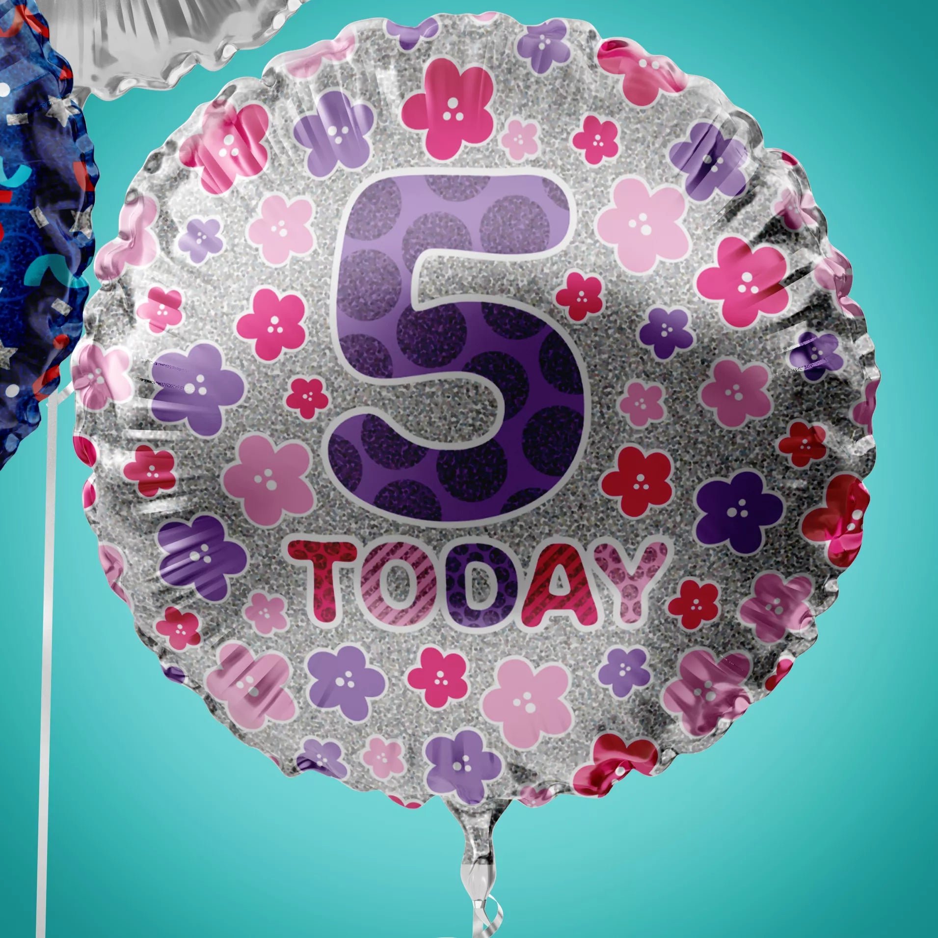 Colorful 18-inch foil balloon for ages 5 from Giftzone, featuring bright, eye-catching design perfect for birthday celebrations.