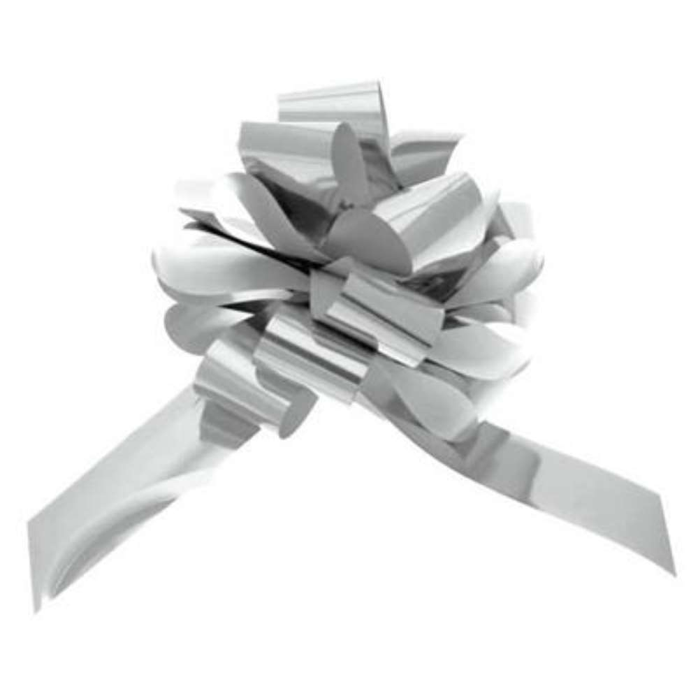APAC 20 Pack Pull Bow Metallic Silver 50mm
