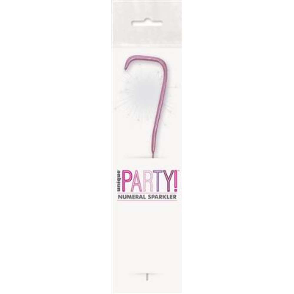 Unique Party Candle Sparkler Number 7 Pink 7