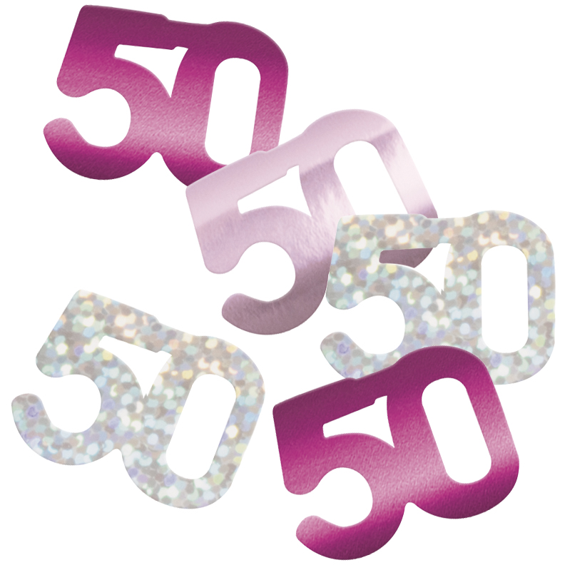 Pink Glitz 50th Birthday Foil Confetti 14g