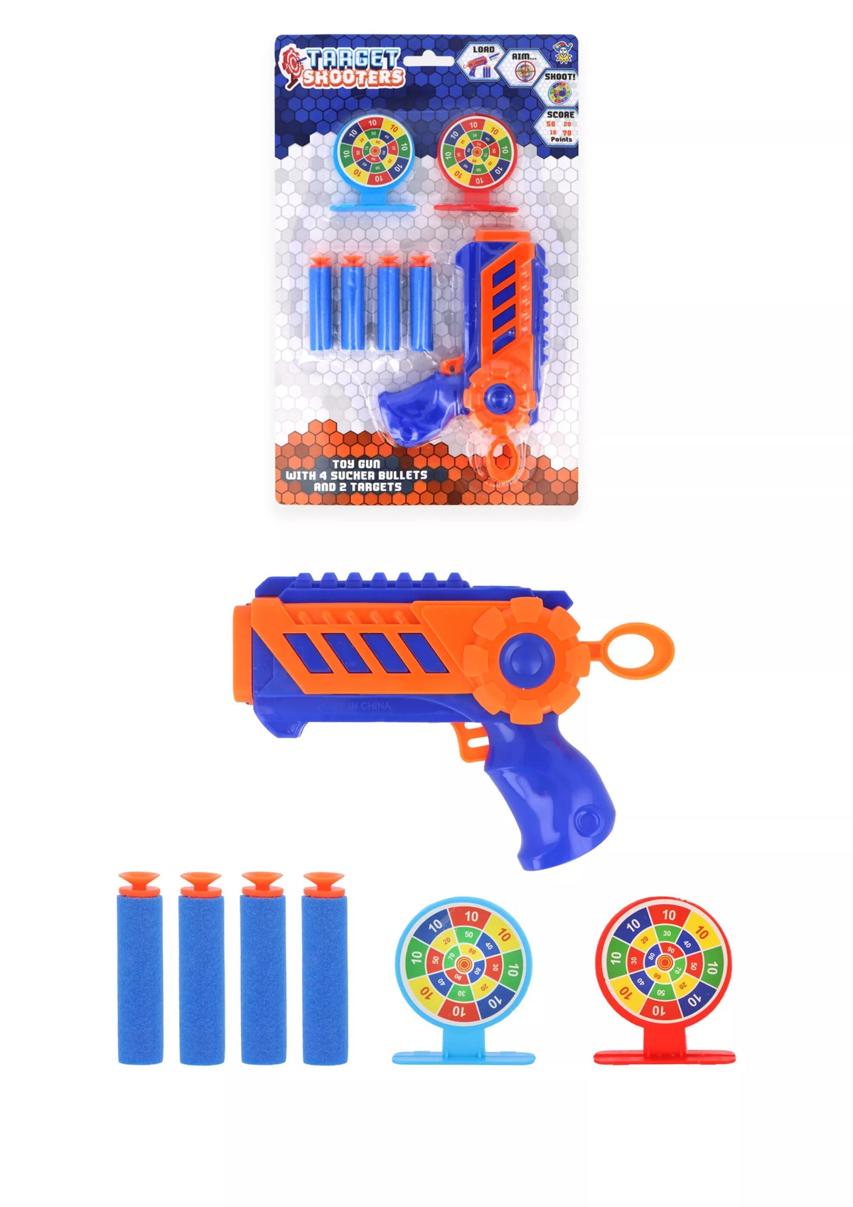 Target Shooter Foam Blaster W/Darts & Targets 15cm